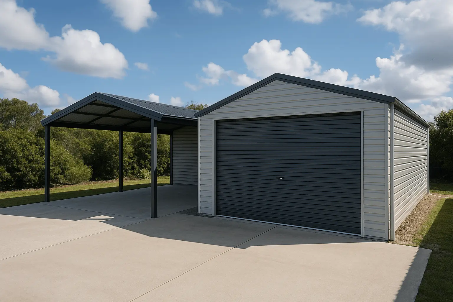 Custom-built garage and carport in Helensvale by Australian Garages & Carports